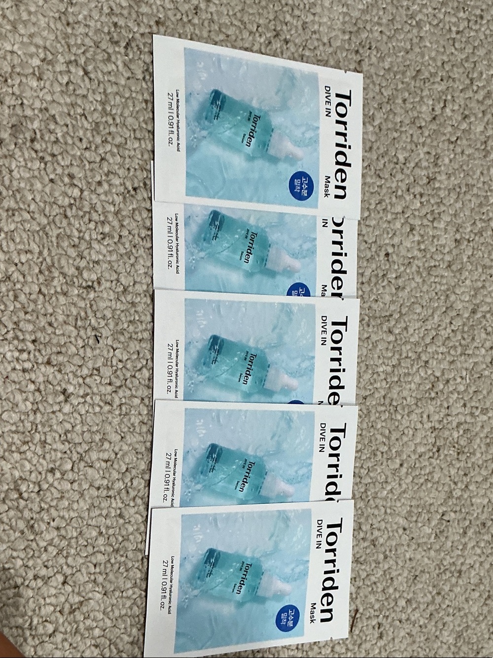 torrid Hydrating Dive In Mask Pack - Aqua Blue Set of 5 hyaluronic acid
